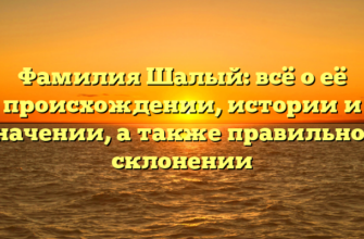 Фамилия Шалый: всё о её происхождении, истории и значении, а также правильном склонении