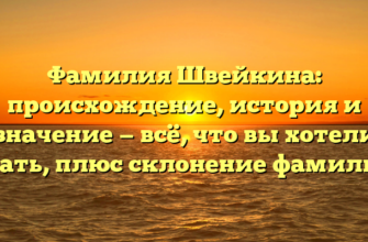Фамилия Швейкина: происхождение, история и значение — всё, что вы хотели знать, плюс склонение фамилии