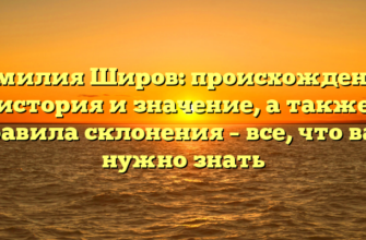 Фамилия Широв: происхождение, история и значение, а также правила склонения – все, что вам нужно знать