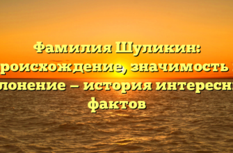 Фамилия Шуликин: происхождение, значимость и склонение — история интересных фактов