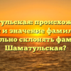 Шаматульская: происхождение, история и значение фамилии. Как правильно склонять фамилию Шаматульская?